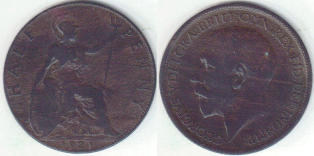 1921 Great Britain Halfpenny A005966